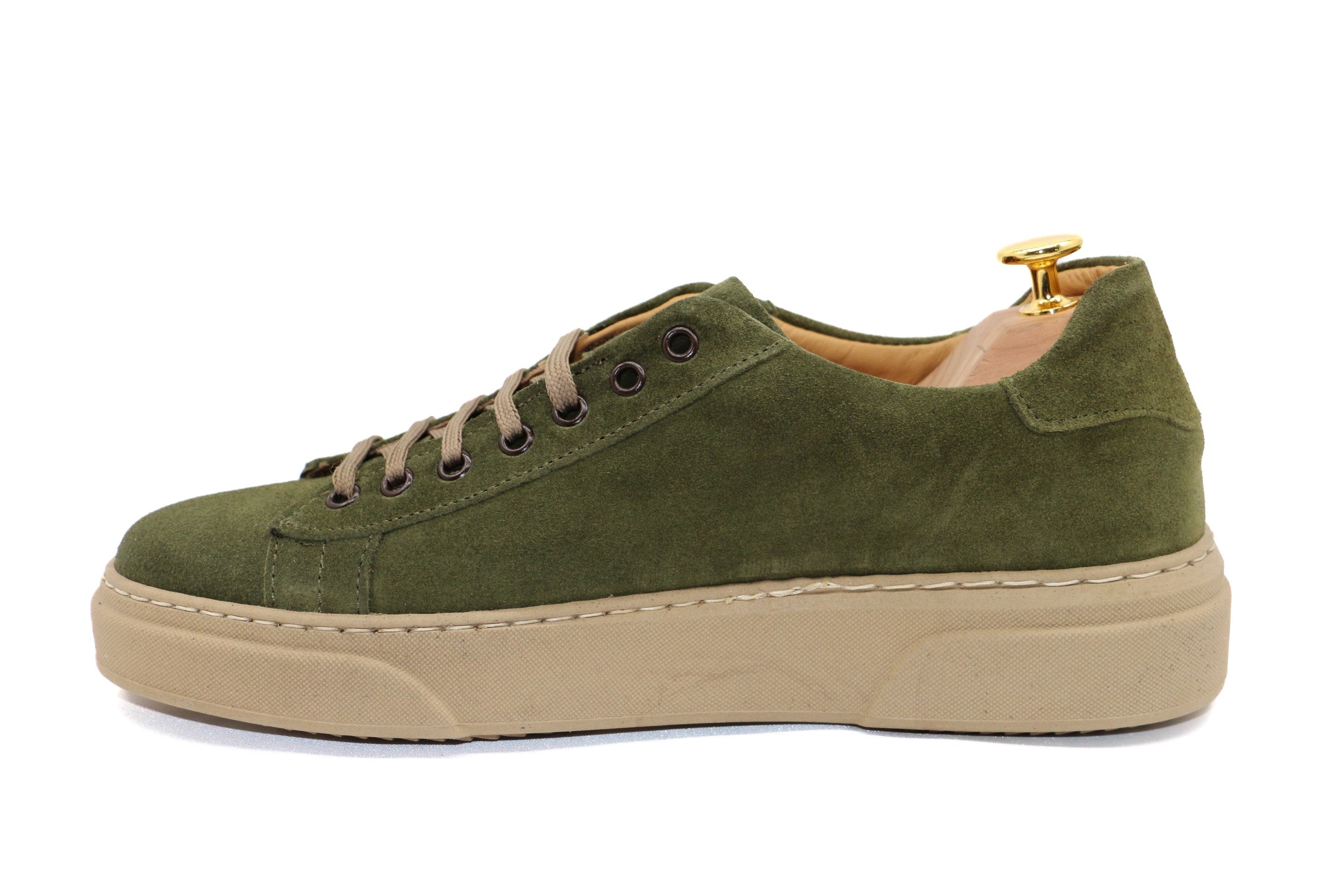 ROMA - SNEAKERS CAMOSCIO VERDE