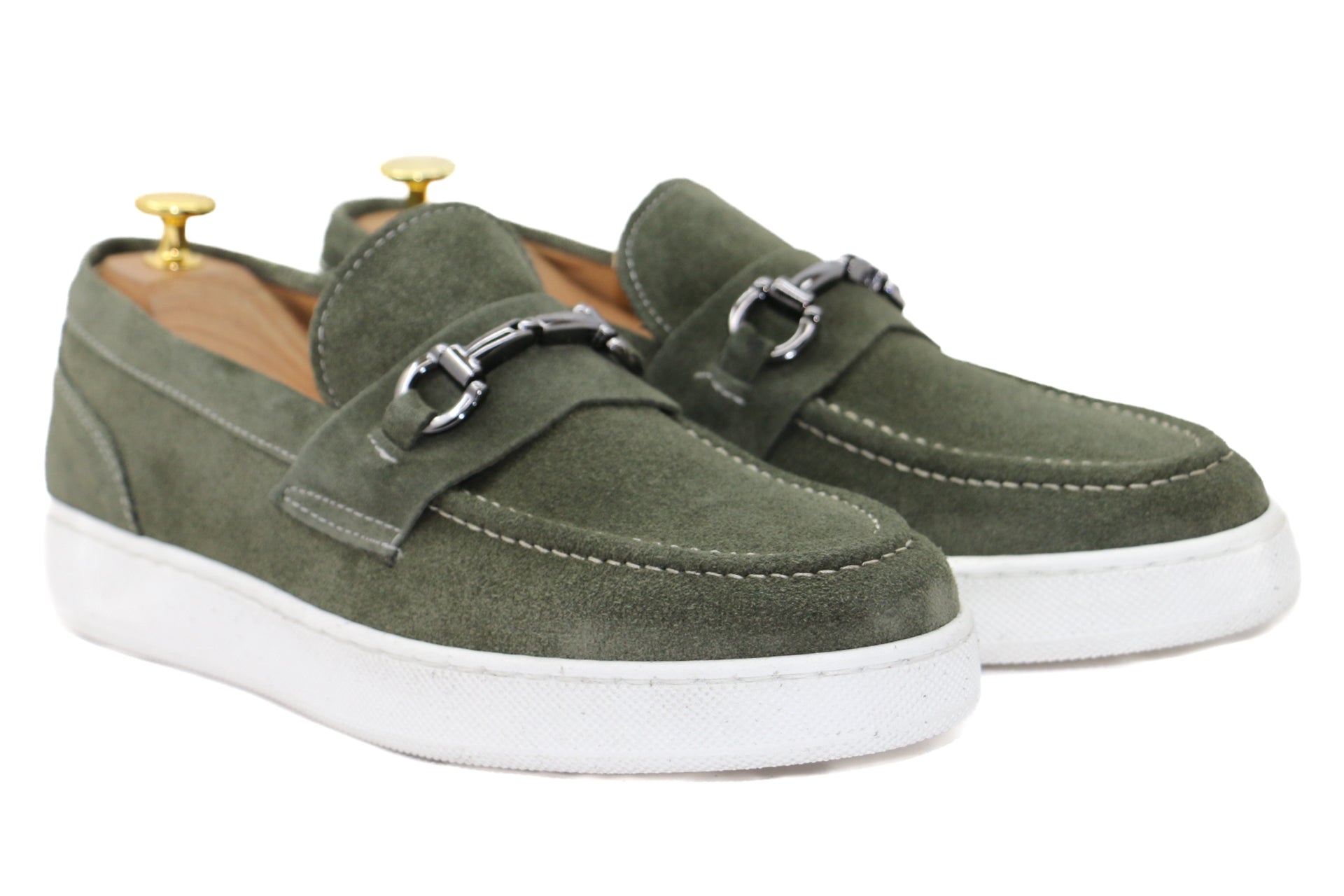 LINCOLN - GREEN SUEDE LOAFERS