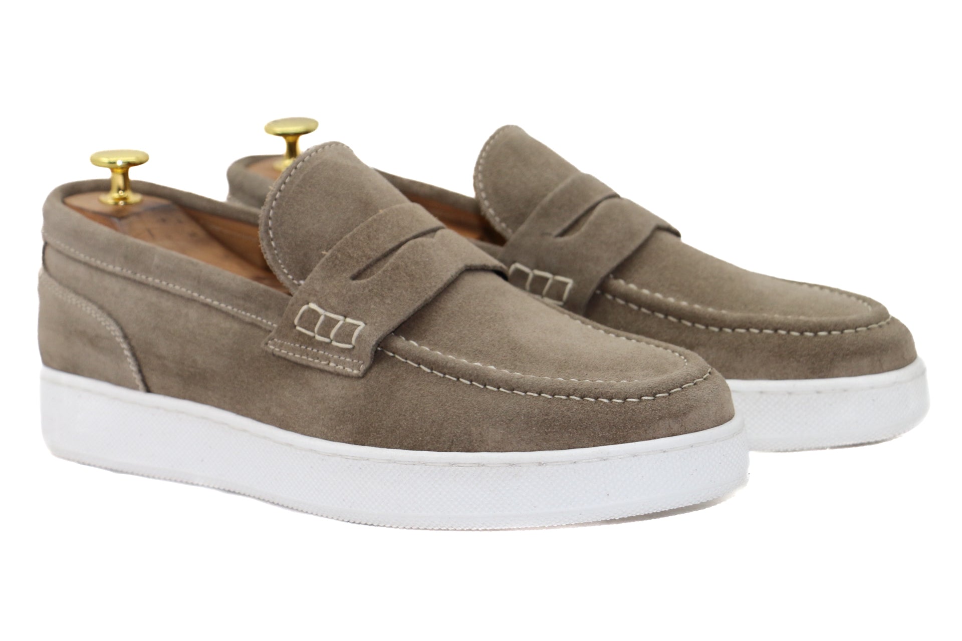 LONDON - MOCASSINS EN DAIM TAUPE