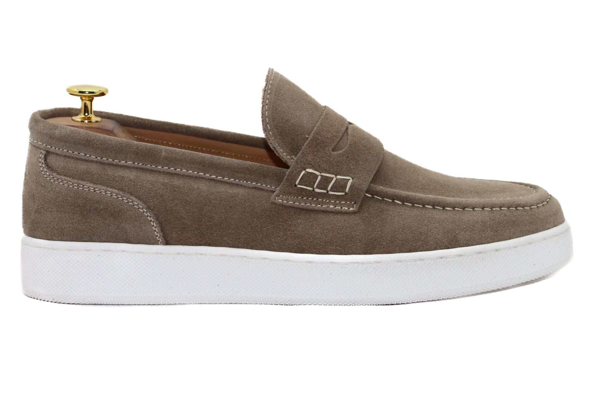 LONDON - MOCASSINS EN DAIM TAUPE