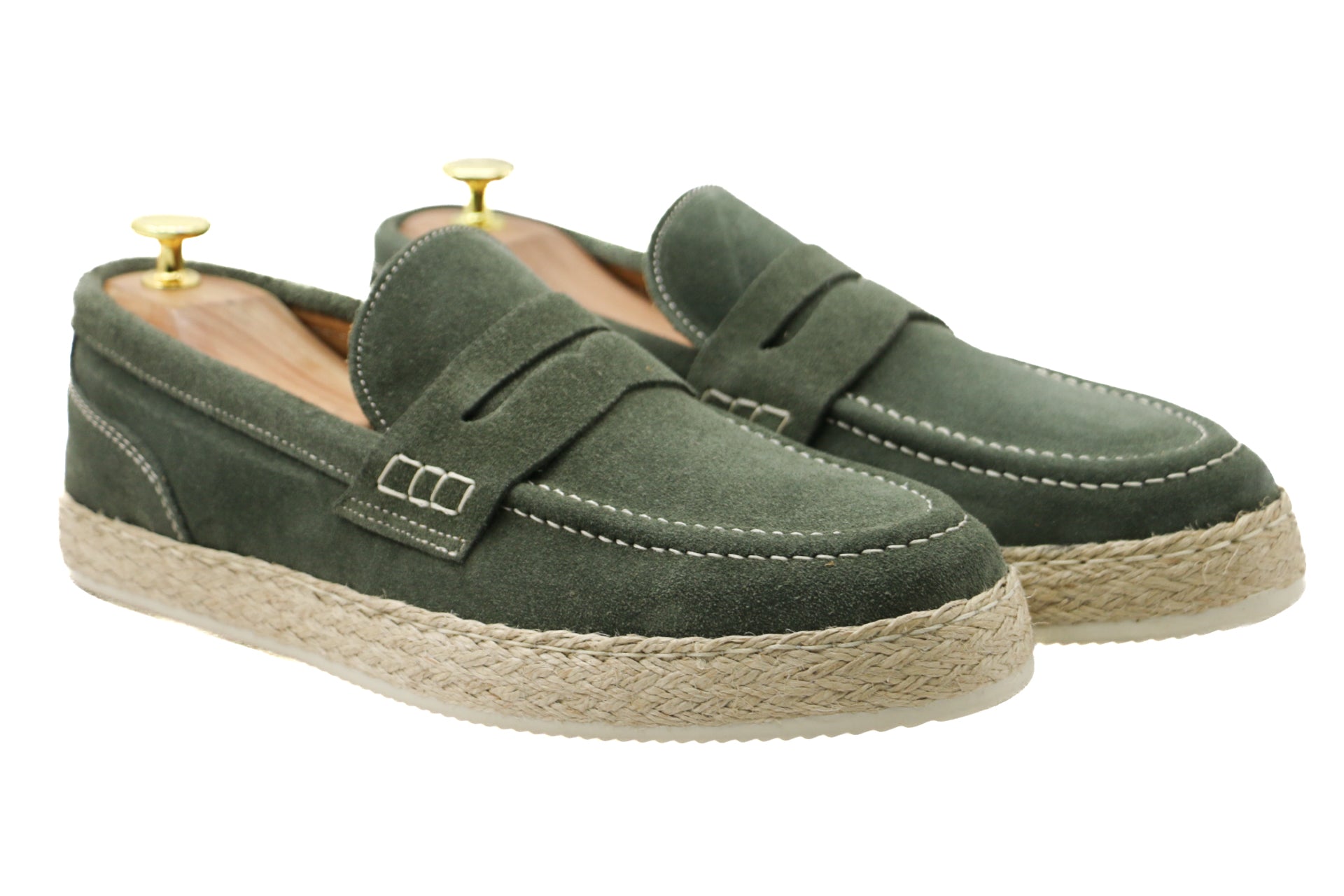 POSITANO - GREEN SUEDE ESPADRILLES