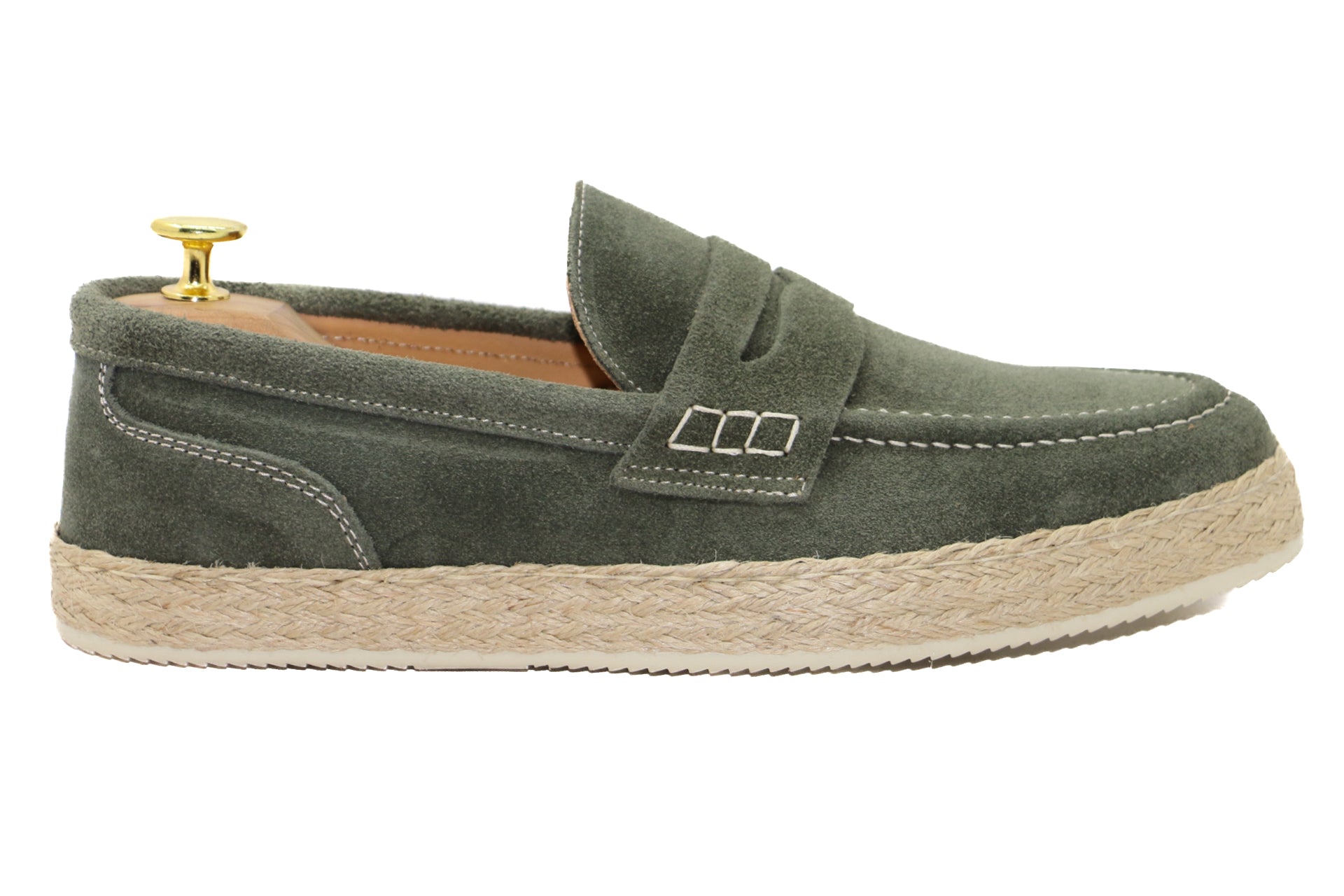 POSITANO - GREEN SUEDE ESPADRILLES