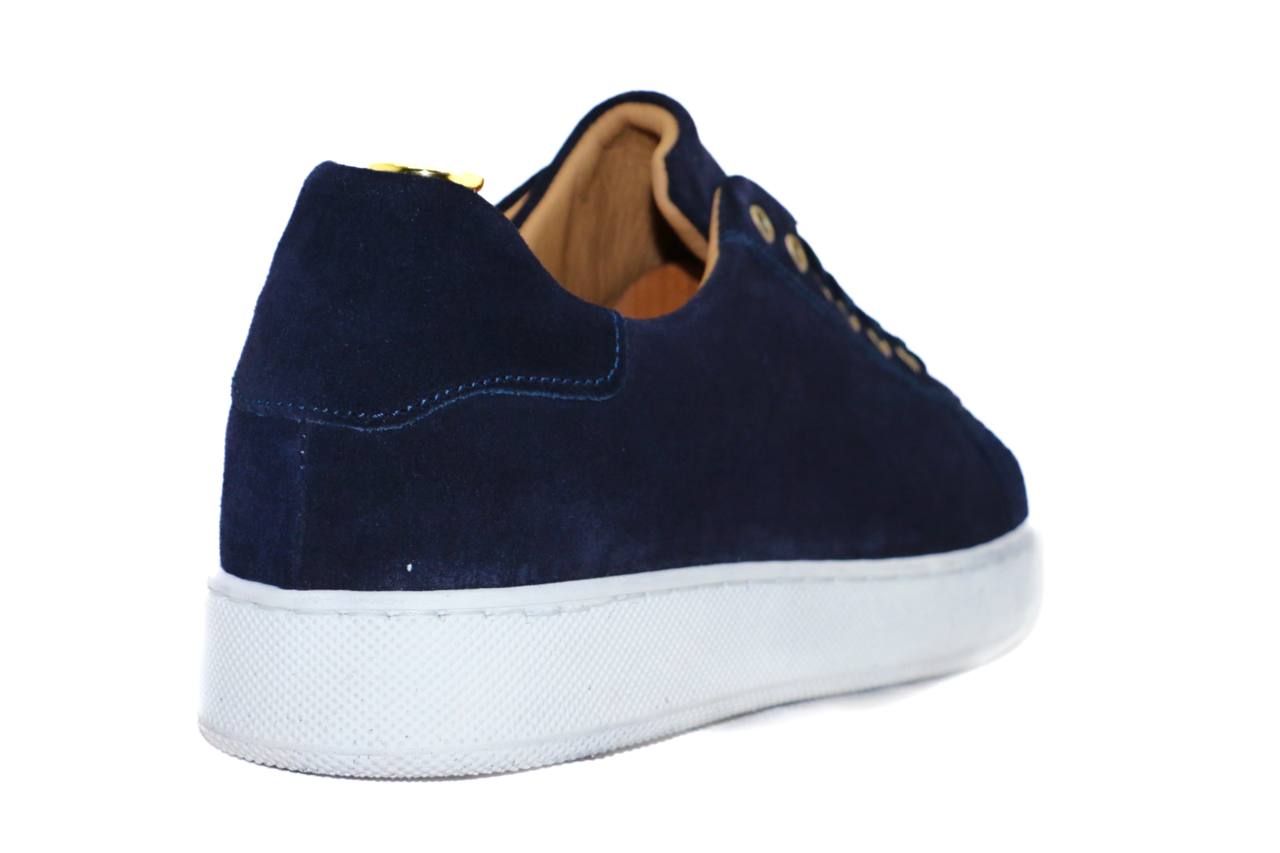 PRAGA - SNEAKERS CAMOSCIO BLU