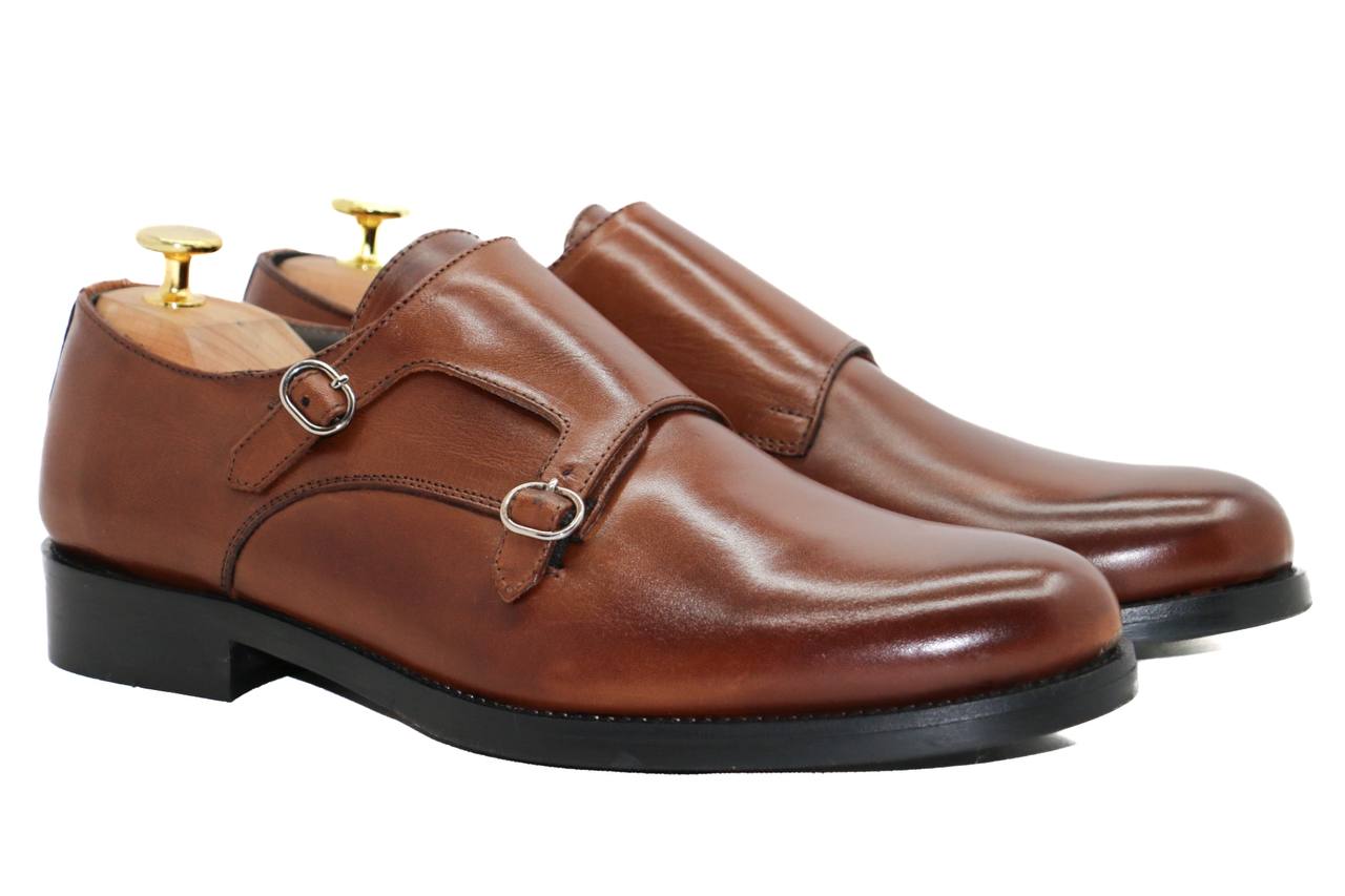 LUGANO - DOUBLE BUCKLE CALF LEATHER DERBY