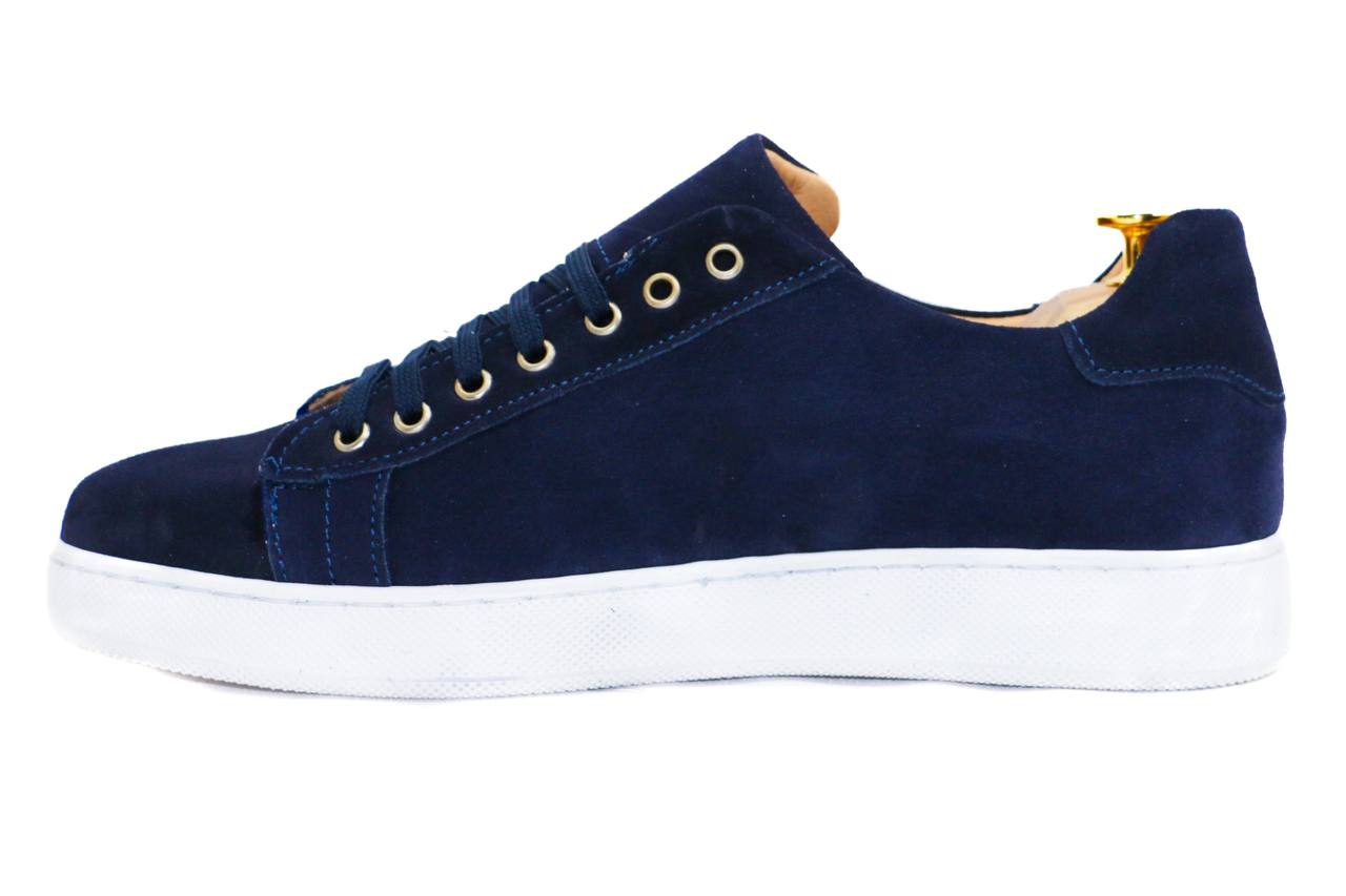 PRAGA - SNEAKERS CAMOSCIO BLU